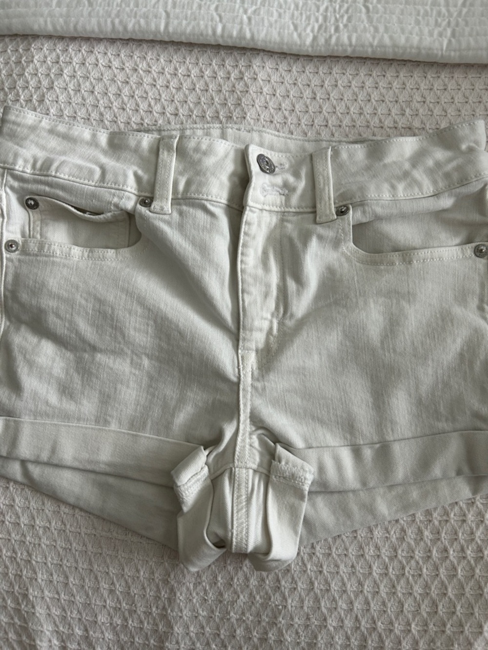 American Eagle Outfitters White Denim Cutoff Shorts